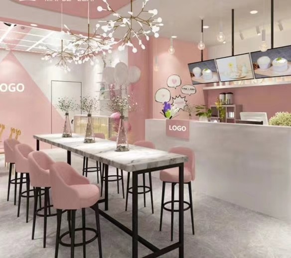 廣州奶茶店裝修-白云石井60方滬上阿姨奶茶店裝修