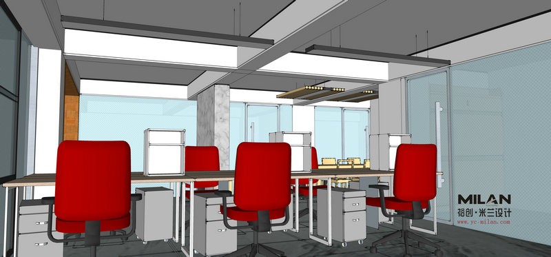 南桂西证券交易所冯总现代写字楼办公室装修设计效果图