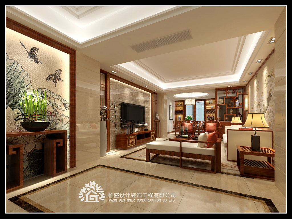 龙腾熙园7栋304中式新房住宅装修设计效果图