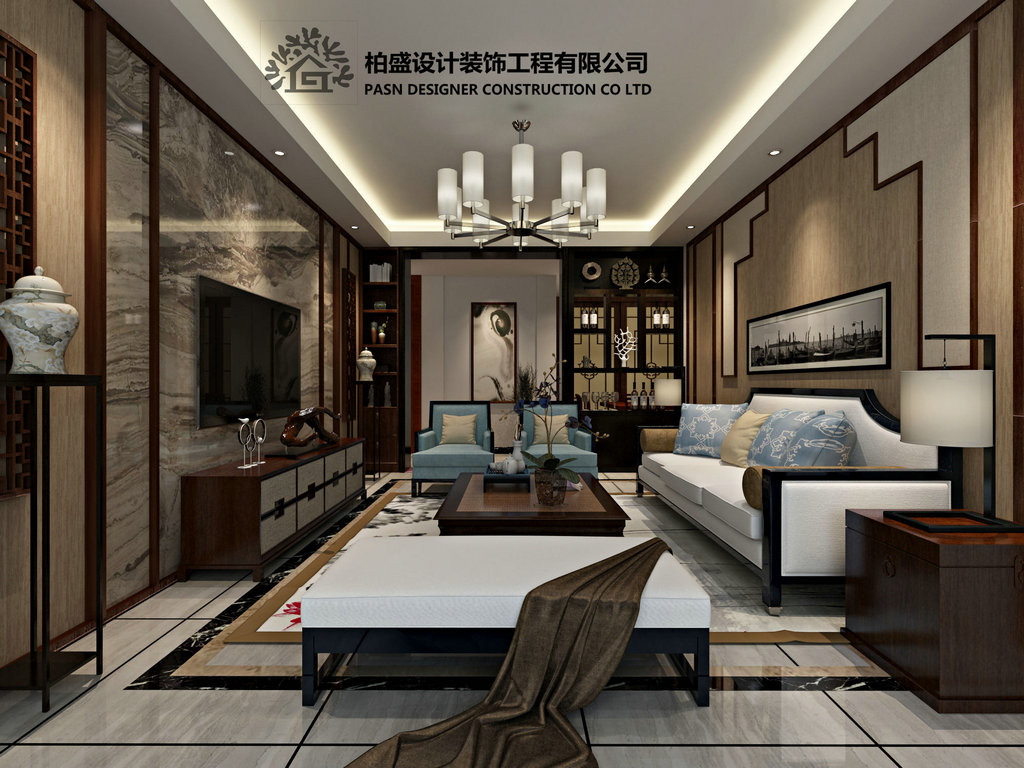 紫云心语中式新房住宅装修设计效果图