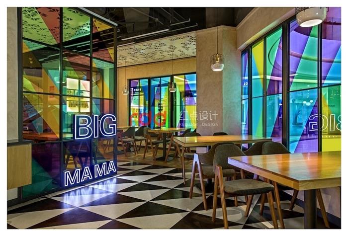 餐厅装修设计-BIG MAMA意面现代餐厅酒楼装修设计效果图