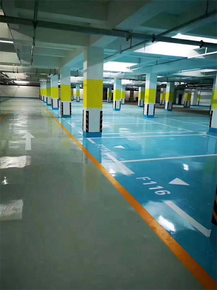 大型地下停车场地坪漆装修设计——现代展厅厂房装修设计效果图