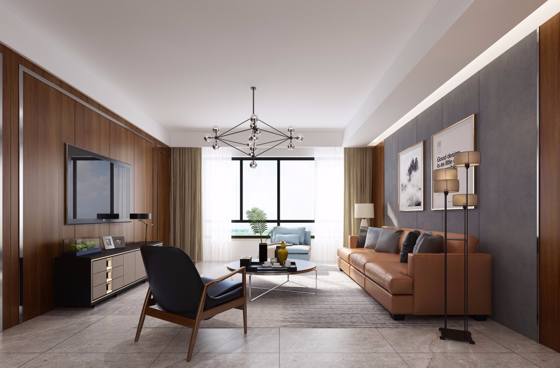 现代精装公寓装修设计效果图-新白马公寓