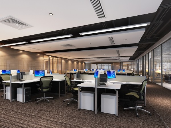3500平大型办公室装修案例-办公楼装修设计效果图
