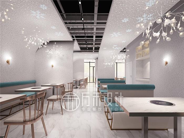 火锅店装修设计—雪堡涮锅250方火锅店餐厅装修设计