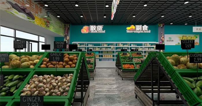 生鲜超市门面店铺装修设计效果图