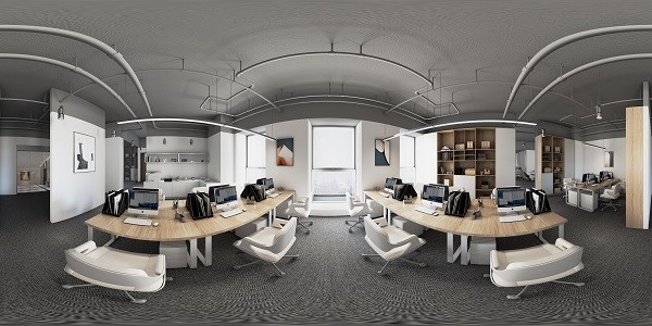 智能科技厂房办公室装修案例-现代展厅厂房装修设计效果图