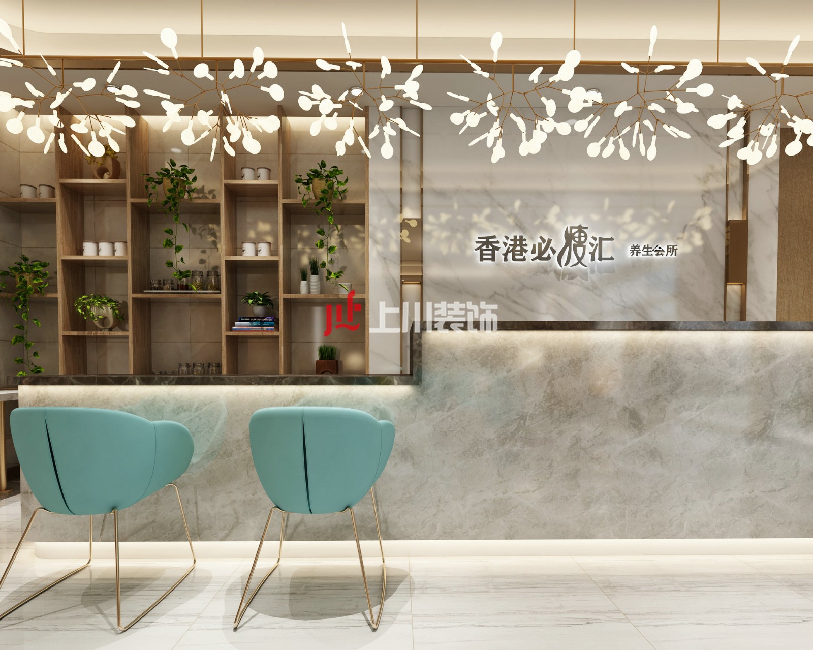 美容院装修设计—桂城香港必瘦汇300方美容院装修设计效果图