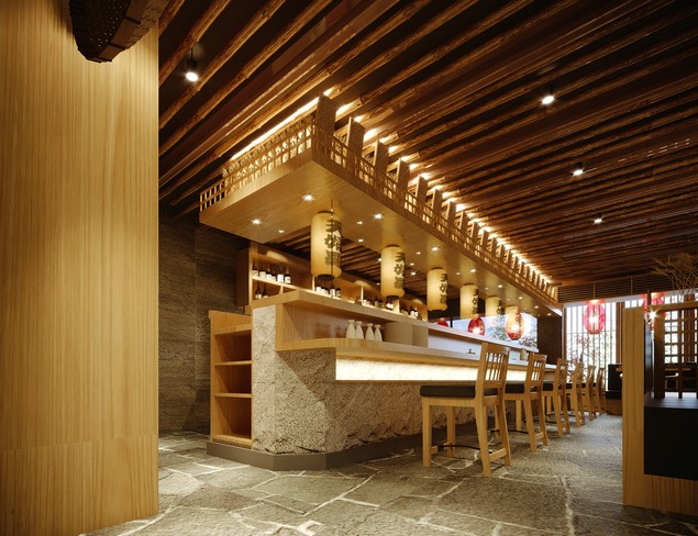日式料理餐饮设计—赤稻400方日式料理店餐饮装修