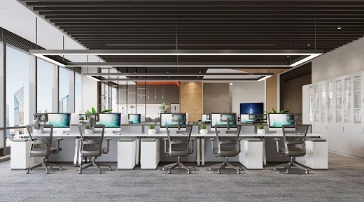 科技公司办公室装修案例-现代写字楼办公室装修设计效果图